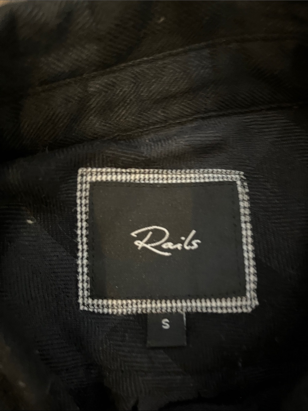 Rails Black Gray Plaid Button-Down Shirt - Picture 3 of 4